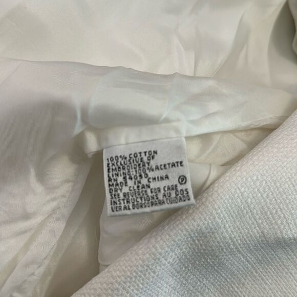 Kasper White suit vintage button top & skirt lined pearl buttons Small Retro Y2K - Picture 16 of 16